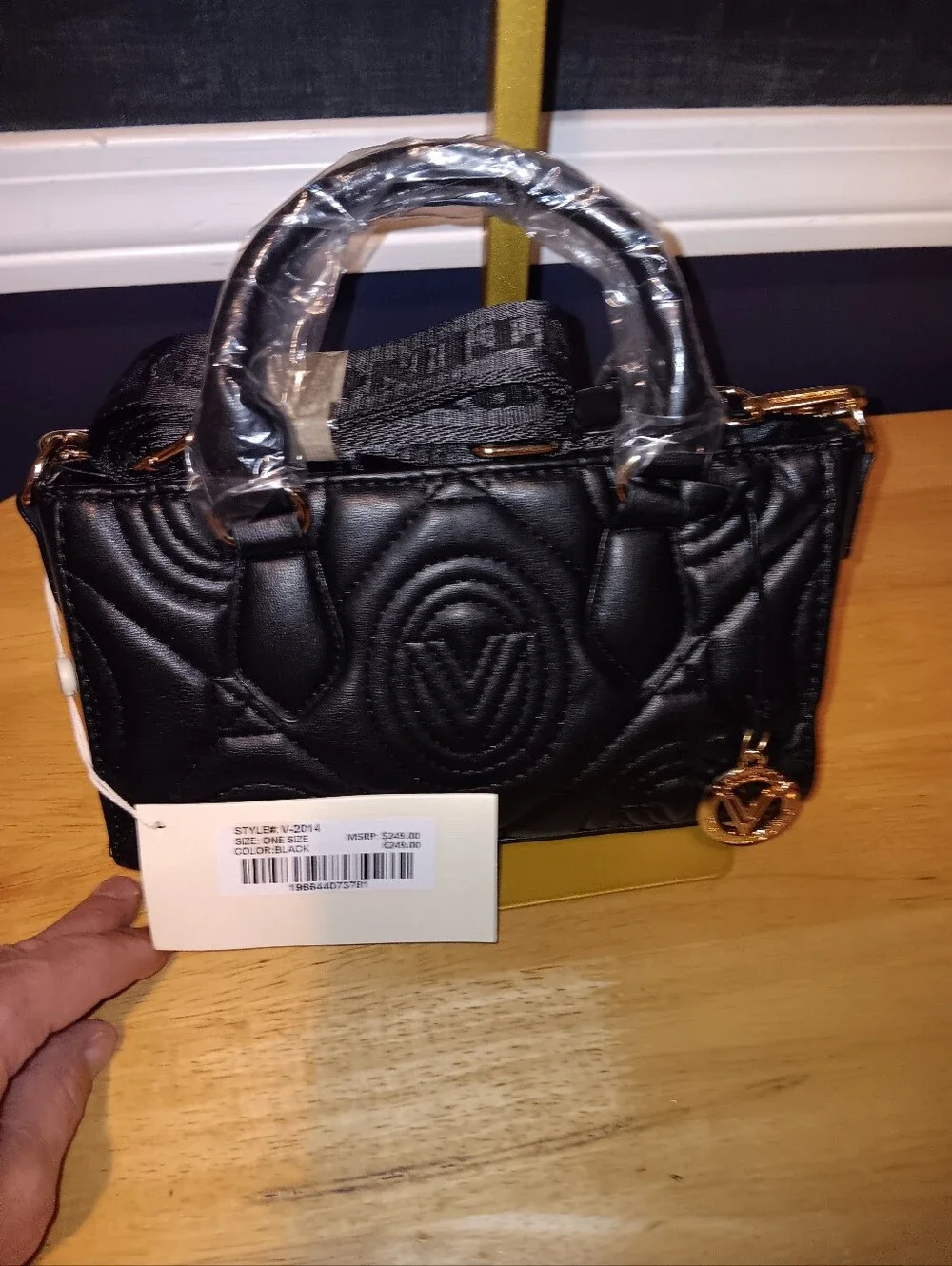 Valentino Orlandi Black Quilted Vegan Leather Mini Bag